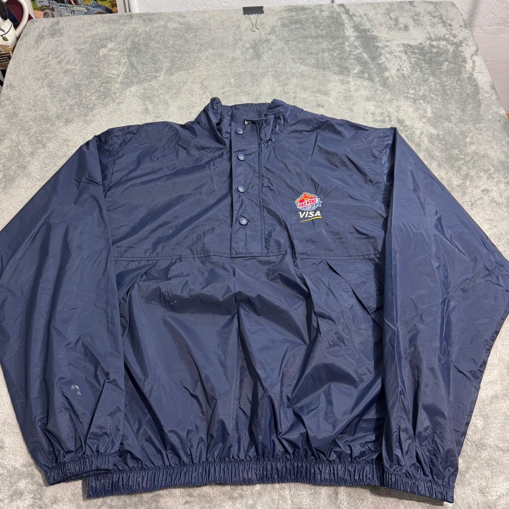VTG 2000 Antigua NFL Pro Bowl Hawaii Visa Windbreaker Jacket Navy Blue Mens L